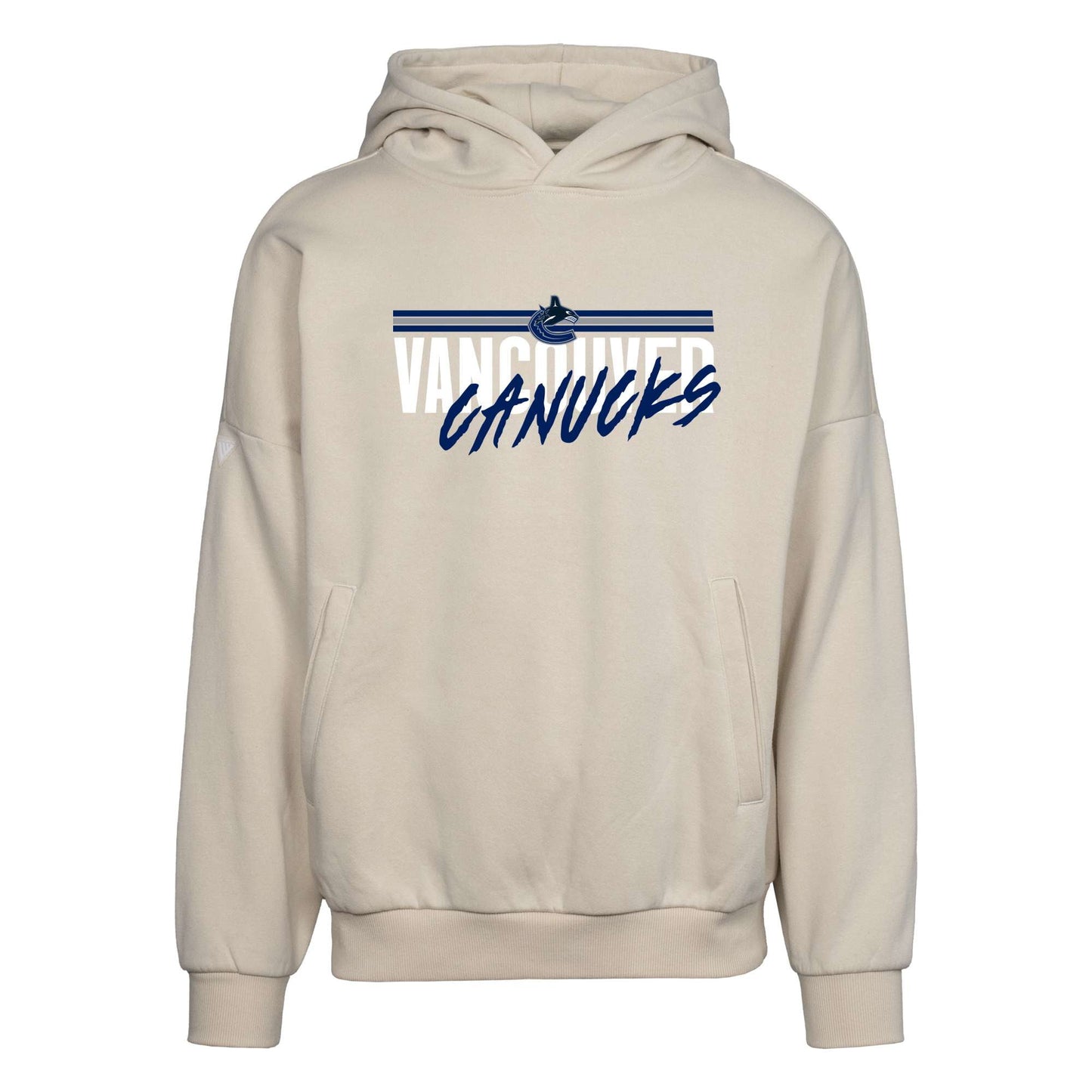 Men's Levelwear Cream Vancouver Canucks  Contact Pullover Hoodie