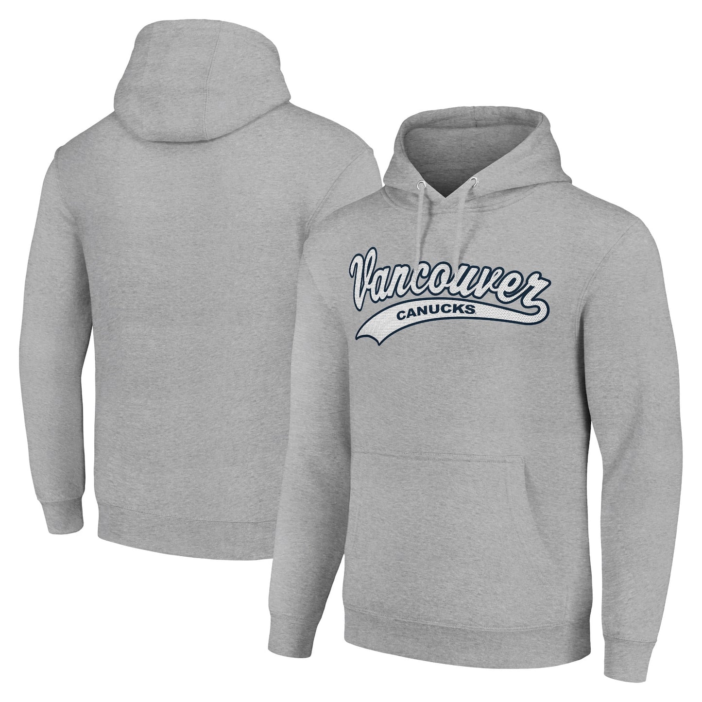 Men's Starter Heather Gray Vancouver Canucks Tailsweep Fleece Tri-Blend Pullover Hoodie