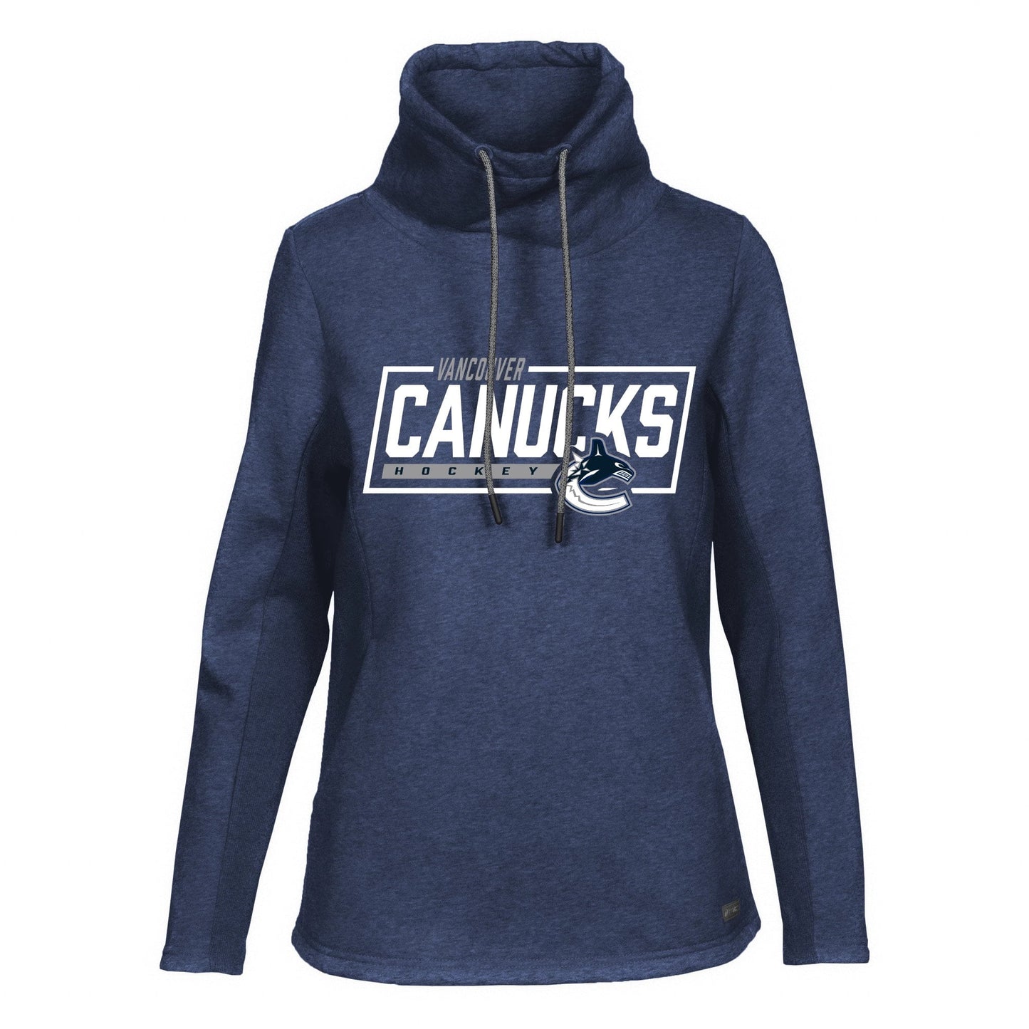 Women's Levelwear Navy Vancouver Canucks Loop Boxed In Design Pullover Hoodie
